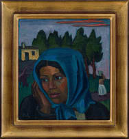 Maggie Laubser; Coloured Woman with Cottage (recto); Portrait of a Lady, unfinished (verso)