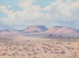 Willem Hermanus Coetzer; Extensive Landscape with Distant Mountains