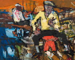 Ephraim Ngatane; Untitled (Seated Figures)