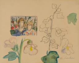 Maggie Laubser; Portrait and Flower Studies, sketch