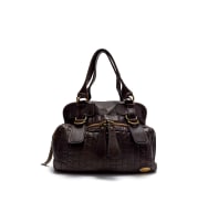 Chloé; A Brown Leather Bay Shoulder Bag with Antique Gold-Tone Hardware
