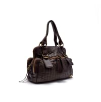 Chloé; A Brown Leather Bay Shoulder Bag with Antique Gold-Tone Hardware