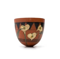 Rebecca Tetley; Terracotta Bowl painted with Arum Lilies