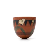 Rebecca Tetley; Terracotta Bowl painted with Arum Lilies