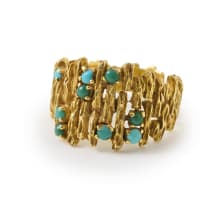 Turquoise textured ring