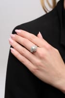 Pearl and diamond ring