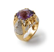 Bespoke amethyst and diamond ring
