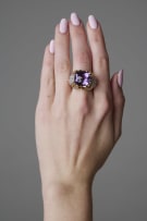 Bespoke amethyst and diamond ring