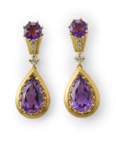 Amethyst and diamond earrings