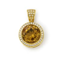 Quartz and diamond pendant