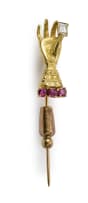 Diamond and ruby brooch
