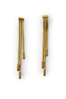 Multi-stand gold earrings