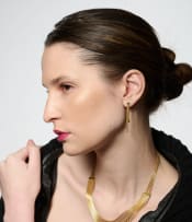 Multi-stand gold earrings