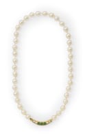 Pearl and emerald necklace