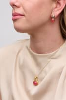 Pink cabochon earring and pendant enhancer set