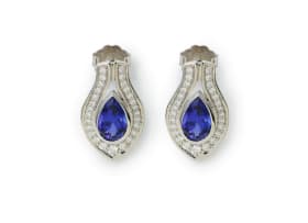 Tanzanite teardrop earrings