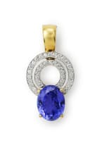 Tanzanite and diamond pendant enhancer