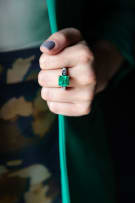 Emerald and diamond ring