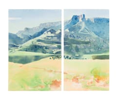 Ulrich Schwanecke; Mountain Landscape, diptych
