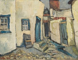 Freida Lock; Street Scene with Houses
