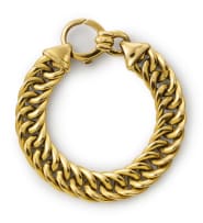 Yellow gold curb-link bracelet