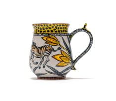 George Manyathela; Jug with zebra and aloe decoration