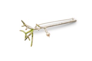 Liz Loubser Rice cactus 'Rhipsalis Cereuscula' brooch