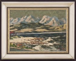 Stefan Ampenberger; Coastal Landscape with Distant Mountains