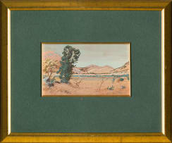 Erich Mayer; Veld Landscape with Trees and Mountains