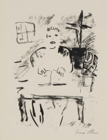Irma Stern; Figure at a Desk, from the Visionen (Visions) Portfolio