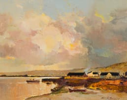 Errol Boyley; Landscape with Cottages and Boat