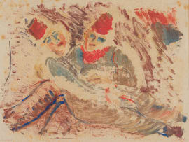 Lippy (Israel-Isaac) Lipshitz; Two Figures Wearing Fezzes