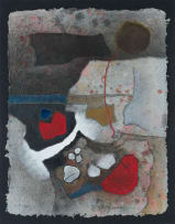 Fred Schimmel; Untitled (Abstract in Red and Grey)