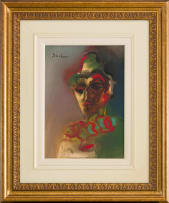 Carl Büchner; Harlequin in Green and Red