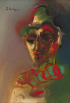 Carl Büchner; Harlequin in Green and Red