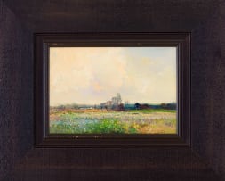 Errol Boyley; Blooming Field with Trees in the Distance