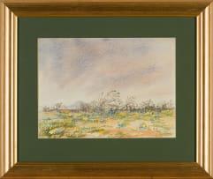 Adolph Jentsch; Landscape with Distant Mountains