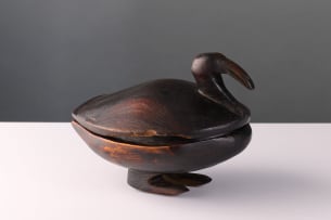Lozi food bowl with lid, Zambia, mid/late 20th century
