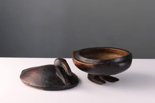Lozi food bowl with lid, Zambia, mid/late 20th century