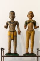 Male and female temple figures, Indian, two