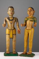 Male and female temple figures, Indian, two