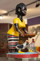 Akan woman and chickens, Ghana