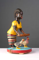 Akan woman and chickens, Ghana