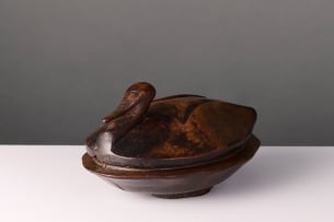 Lozi food bowl with duck lid, Zambia