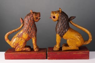 Lion book ends, India, two
