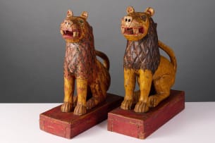 Lion book ends, India, two