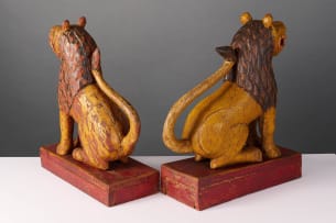 Lion book ends, India, two
