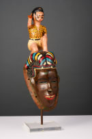 Guro mask with kneeling figure, Ivory Coast