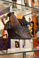 Yoruba Gelede mask with bird on head, Nigeria