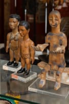 Ewe seated shrine figure with open palms, Ghana